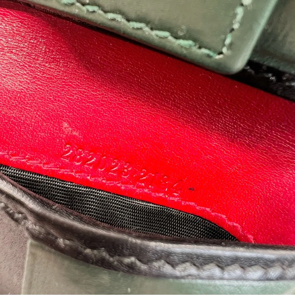 Gucci Black Leather Card Holder with Red Snap